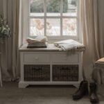 White Country Style Storage Bench