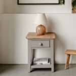 Country Style 1 Drawer Lamp Table in White