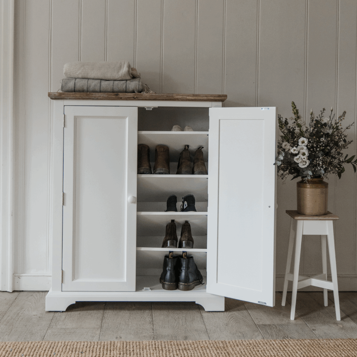 Florence Shoe Cabinet in White