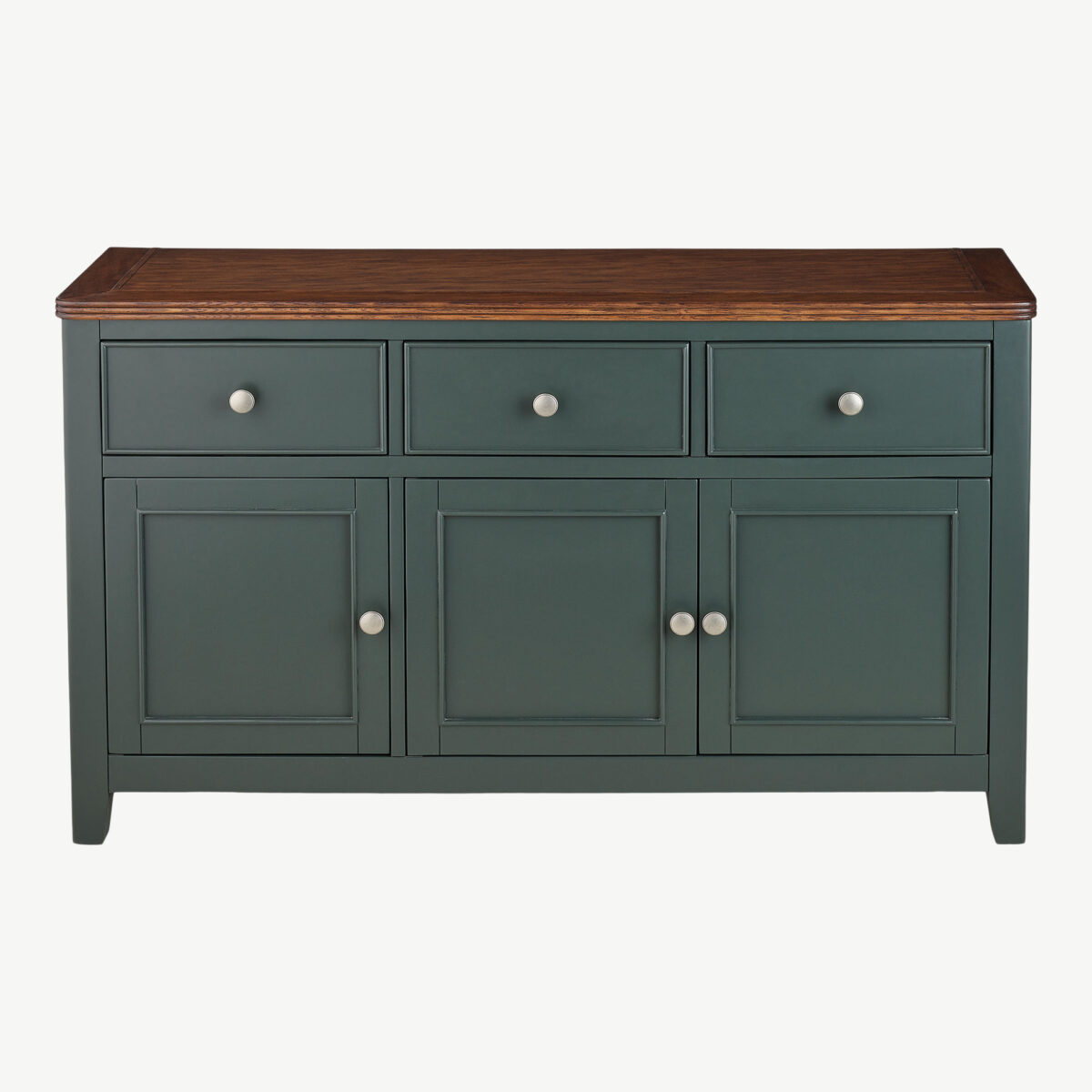Green scenic Sideboard Buffet Cabinet with 3 Storage Drawers, Kitchen Cabinet Coffee Bar Cabinet with Adjustable Shelf for Living Room, Gray
