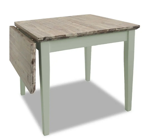 Square farmhouse dining table in green