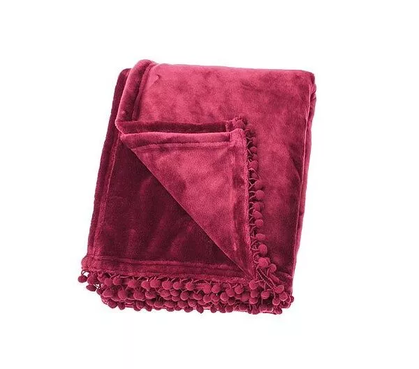 Walton & Co cashmere touch fleece orchid pink throw
