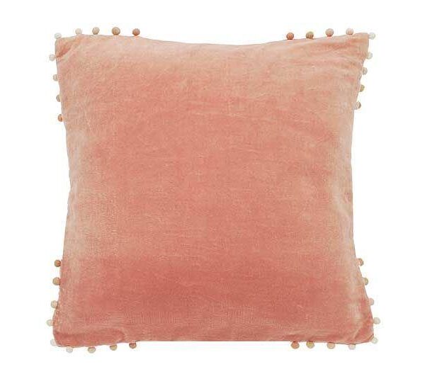 Walton & Co Pink velvet cushion