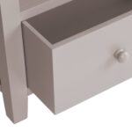 florence wooden shelving unit drawer detail