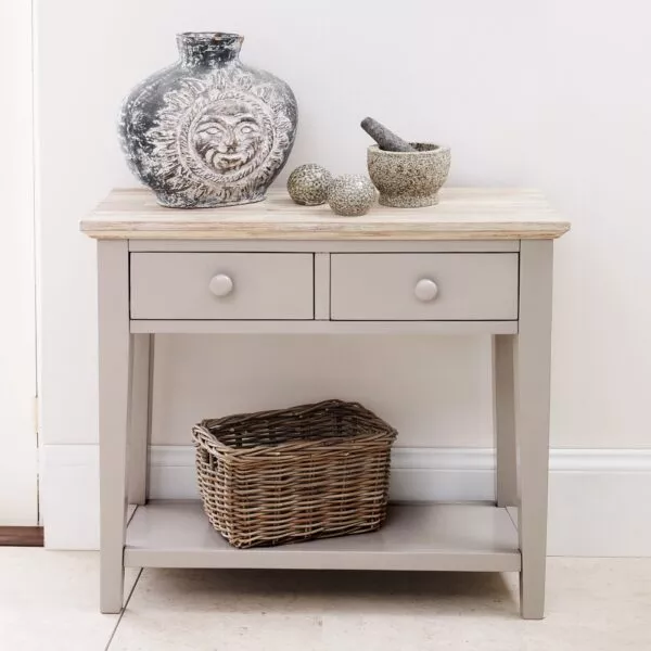 Florence truffle console table with 2 drawers