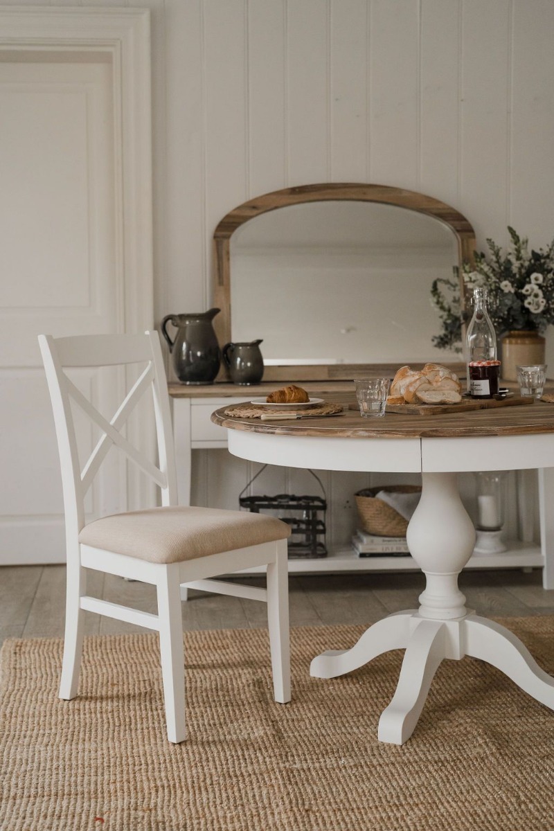 Florence White Round Dining Table 120cm