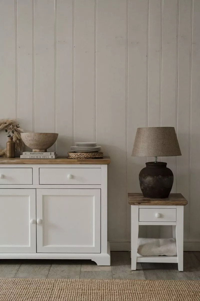 Florence White Lamp Table