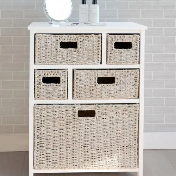 Tetbury Storage unit with whitewash drawers