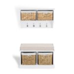 Tetbury white hanging shelf and storage bench