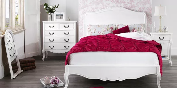 Juliette Shabby Chic Antique White Bedroom Furniture collection