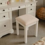 Georgian Style Dressing Table Stool in Vintage Cream