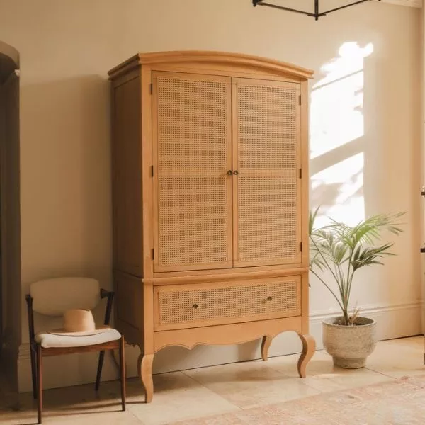 Louis Double Rattan Wardrobe