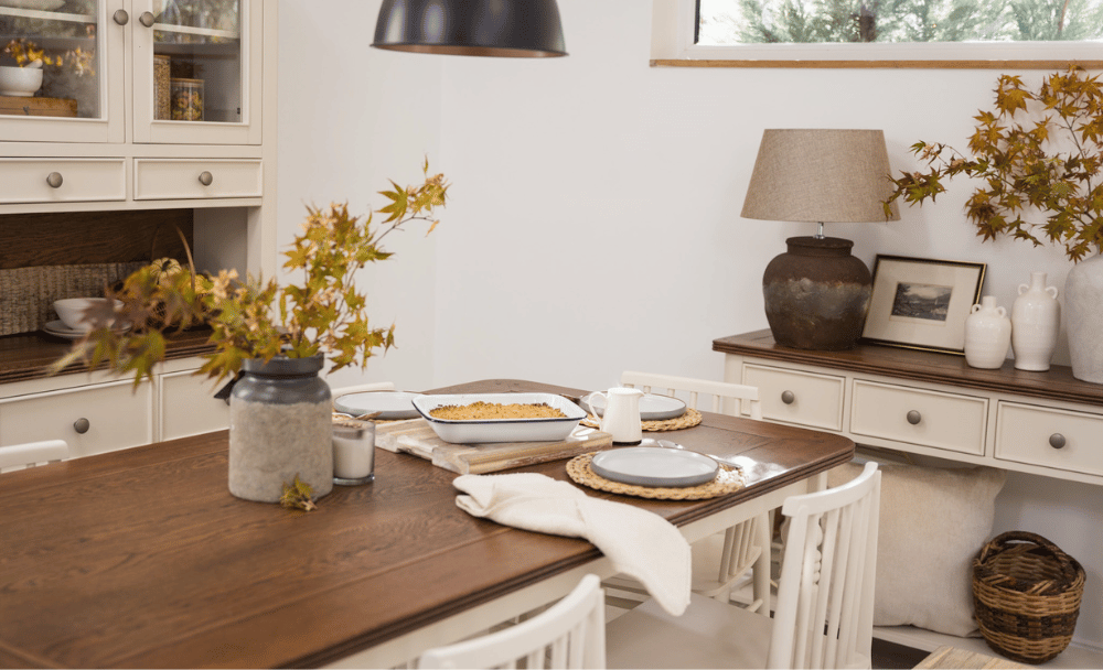 Queensbury Oak Dining Table, Console Table, and Display Unit