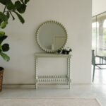 Bobbin Style Console Table in a pale olive colour